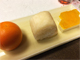 キンカンの蜂蜜漬け・カブ巻き寿司・オレンジチーズ寄せ